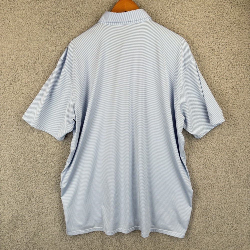 Holderness & Bourne Polo Shirt Men 2XL Blue White Striped Tailored Fit Golf - Picture 6 of 8